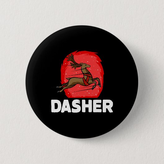 Kerstmis Sinterklaas Rendier Lui Kostuum Dasher  Ronde Button 5,7 Cm (Voorkant)
