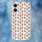 Kerstmis Sinterklaas Rendier Patroon Wit iPhone 16 Hoesje