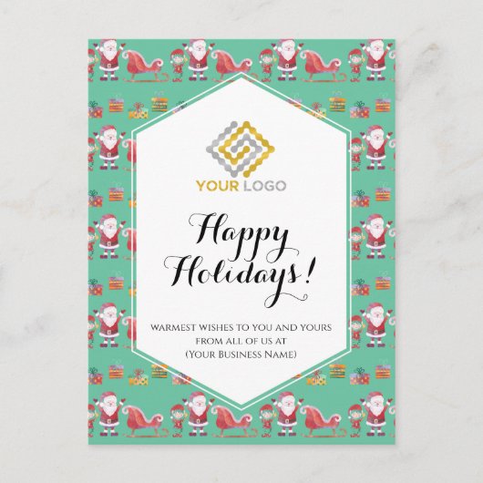 Kerstmis Sinterklaas slee elfen logo bedrijf Briefkaart (Voorkant)