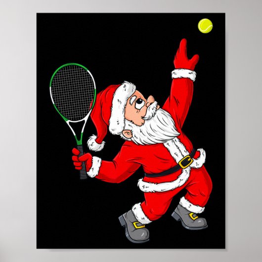 Kerstmis Sinterklaas Tennis Fun Boys Meisjes Kinde Poster (Voorkant)