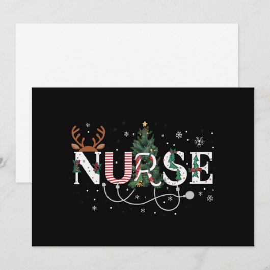 Kerstmis Sinterklaas zijn favoriete verpleegster K Feestdagenkaart (Voorkant / Achterkant)