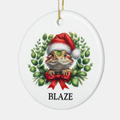 Kerstmis Sinterklaashoed Baardagaam op Maat Keramisch Ornament (Links)