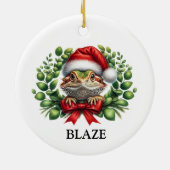 Kerstmis Sinterklaashoed Baardagaam op Maat Keramisch Ornament (Achterkant)