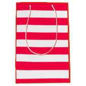 Kerstmis Sjabloon Elegant Red White Stripes Medium Cadeauzakje (Voorkant)