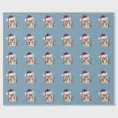 Kerstmis, sjiitische Tzu Dog, Santa Hat Cadeaupapier (Vlak)