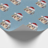 Kerstmis, sjiitische Tzu Dog, Santa Hat Cadeaupapier (Hoek)