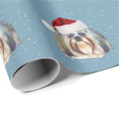 Kerstmis, sjiitische Tzu Dog, Santa Hat Cadeaupapier (Rol Hoek)