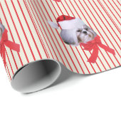 Kerstmis, sjiitische Tzu Dog, Santa Hat Cadeaupapier (Rol Hoek)