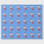 Kerstmis, sjiitische Tzu Dog, Santa Hat Cadeaupapier (Vlak)
