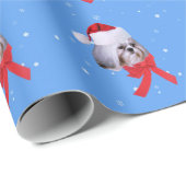 Kerstmis, sjiitische Tzu Dog, Santa Hat Cadeaupapier (Rol Hoek)