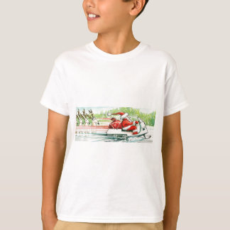 Kerstmis Skiing Santa Snowmobile Ski T-shirt