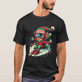 Kerstmis Skiteam team ski liefhebbers Skiloper Elf T-shirt