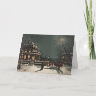 Kerstmis, slaaigh Ride, kerstkaart Feestdagen Kaart