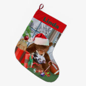 Kerstmis, slaapkat, Teddy Bear, naam Grote Kerstsok (Voorkant (Hangend))