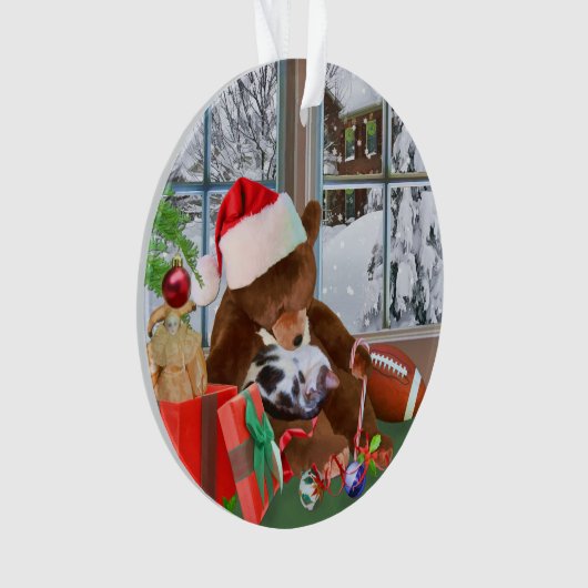 Kerstmis, slaapkat, Teddy Bear Ornament (voorkant)