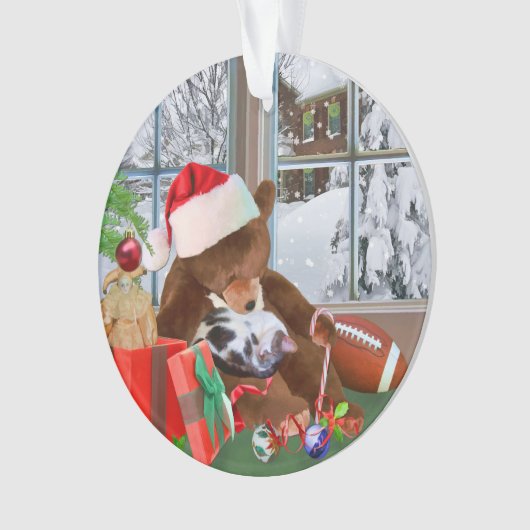 Kerstmis, slaapkat, Teddy Bear Ornament (voorkant)