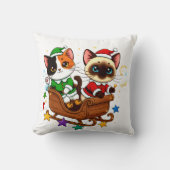 Kerstmis slee slee katten! kussen (Voorkant)