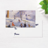 Kerstmis, sleeën, Central Park Glackens Visitekaartjes (Bureau)