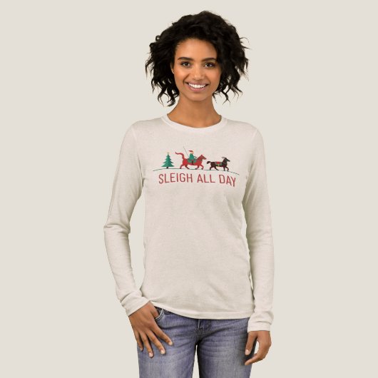 Kerstmis Sleigh All Day Tri-Blend Shirt (Voorkant)