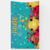 Kerstmis Sleighbells Vakantie Spandoek (Verticaal)