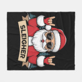 Kerstmis Sleighers Kerstman Rock Xmas Rocker Fleece Deken (Voorkant (Horizontaal))