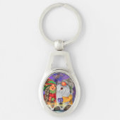 Kerstmis Sleutelhanger Couple Gnomen zingend Happy (Voorkant)