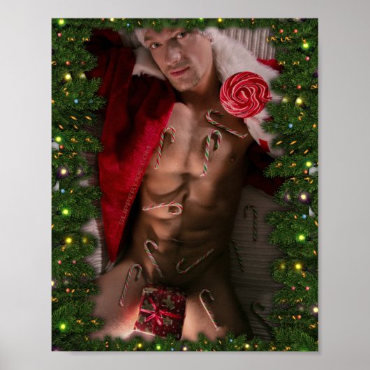 Kerstmis SlipperyJoe gay pride cadeaus LGBTQIA can Poster (Voorkant)