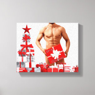 Kerstmis SlipperyJoe gay pride cadeautjes LGBTQIA Canvas Afdruk
