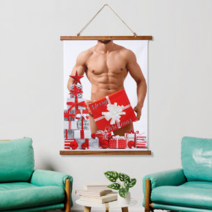 Kerstmis SlipperyJoe gay pride cadeautjes LGBTQIA Hangend Wandkleed