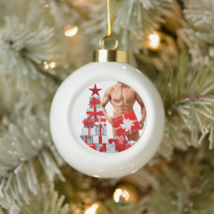 Kerstmis SlipperyJoe gay pride cadeautjes LGBTQIA Keramische Bal Ornament