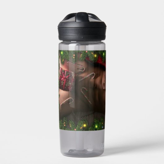 Kerstmis SlipperyJoe snoepsnoeren kerstman Waterfles (Voorkant)