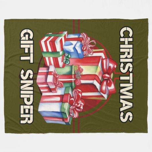 Kerstmis, sluipschutter, geschenk, leger fleece deken (Voorkant (Horizontaal))