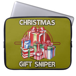 Kerstmis, sluipschutter, geschenk, leger laptop sleeve