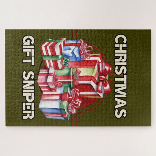 Kerstmis, sluipschutter, geschenk, leger legpuzzel (Horizontaal)