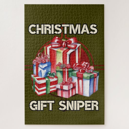 Kerstmis, sluipschutter, geschenk, leger legpuzzel (Verticaal)