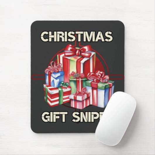 Kerstmis, sluipschutter, geschenk, leger muismat (Met muis)