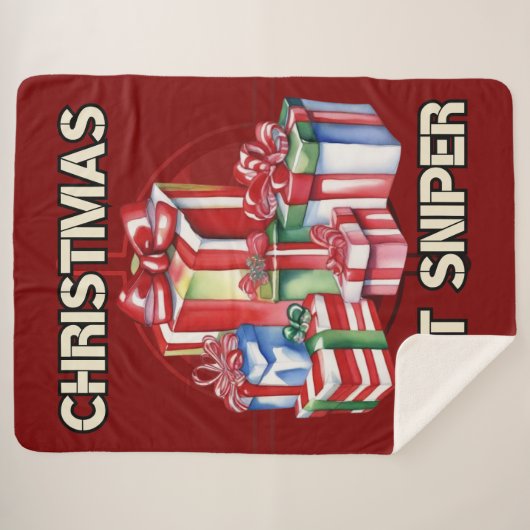 Kerstmis, sluipschutter, geschenk, leger sherpa deken (Voorkant (horizontaal))