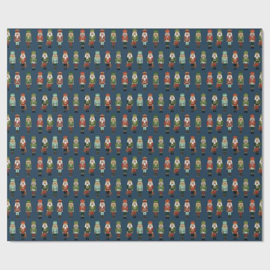 Kerstmis - snackersmarine cadeaupapier (Vlak)