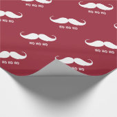 Kerstmis Snata Mustaches Hohoho Holiday Red Cadeaupapier (Hoek)