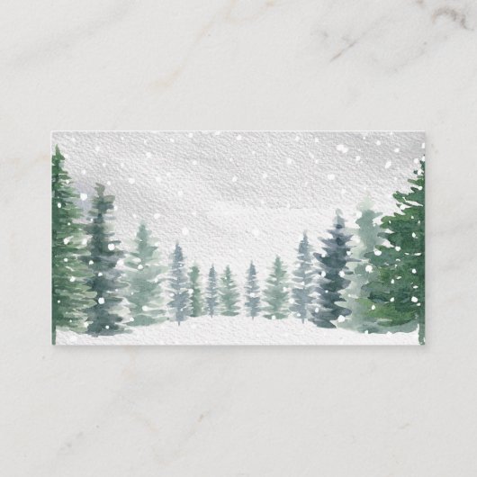 Kerstmis Sneeuw Berg Winter Luier Raffle Informatiekaartje (Achterkant)