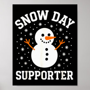 Kerstmis Sneeuw Dag Supporter Sneeuwvlok Sneeuwman Poster
