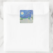 Kerstmis Sneeuw Dorp Sticker (Tas)