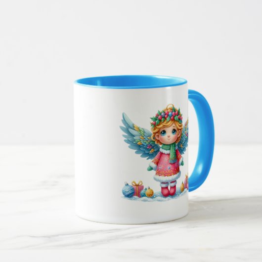 Kerstmis Sneeuw Engel Mok (Voorkant rechts)