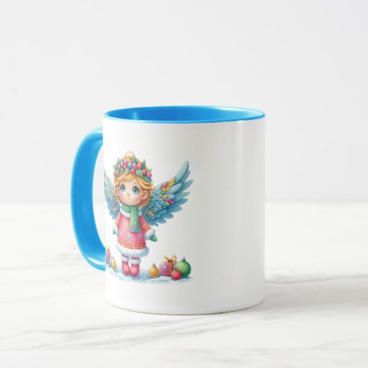 Kerstmis Sneeuw Engel Mok (Voorkant links)