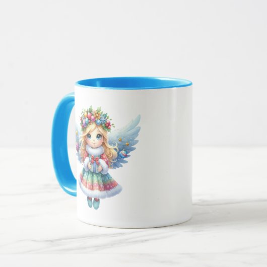 Kerstmis Sneeuw Engel Mok (Voorkant links)