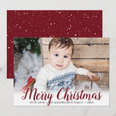 Kerstmis Sneeuw Ingelijste Foto Feestdagenkaart (Voorkant / Achterkant)