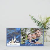 Kerstmis Sneeuw Kerk Foto Kaart (Staand voorkant)