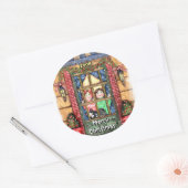 Kerstmis Sneeuw Meisjes Met Kat Stickers (Envelop)