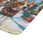 Kerstmis Sneeuw Vakantie Beagle Honden Snijplank (Hoek)