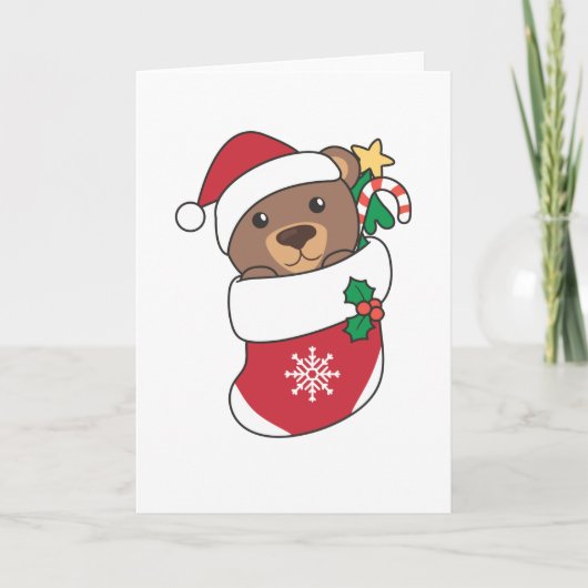 Kerstmis Sneeuw Winter Dieren Beren Feestdagen Kaart (Voorkant)